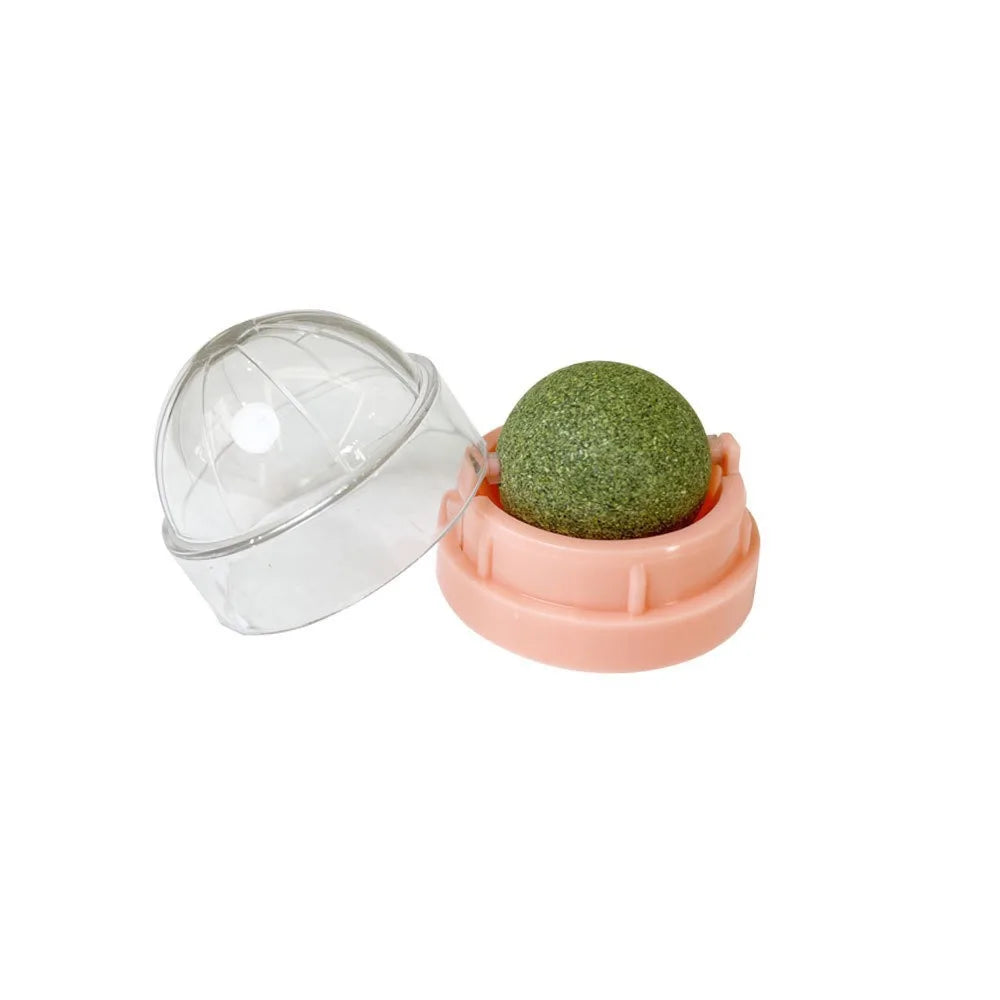 Catnip Cat Wall Sticky Ball Plaything Natural Grass Snack Improve
