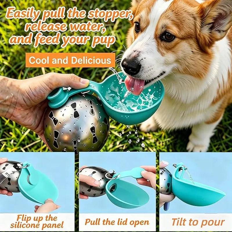 Portable Dog Water Bottle Stainless Steel - MyPetDollar.com