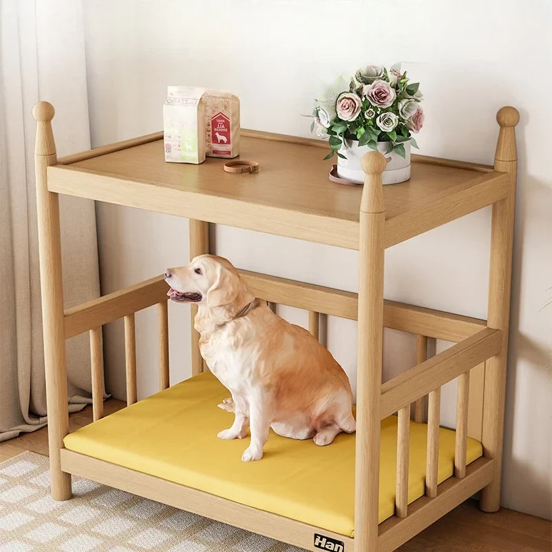Nordic Wood Dog Kennel Raised Guardrails - MyPetDollar.com