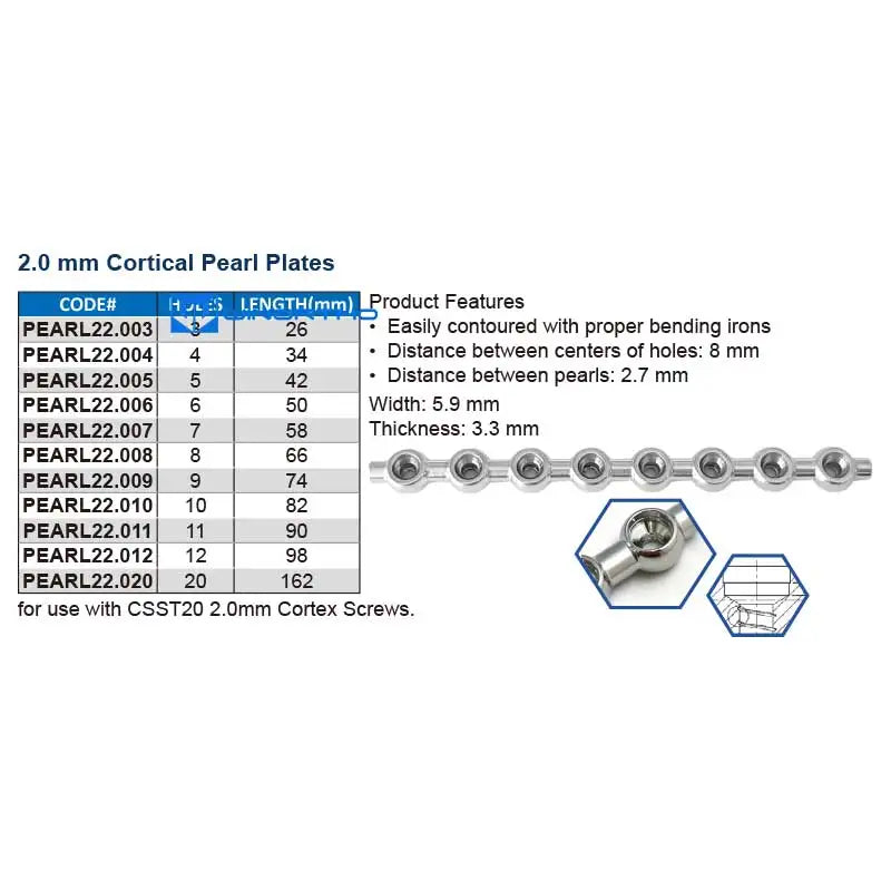 2.4 2.7mm SOP PEARL locking bone plate - MyPetDollar.com