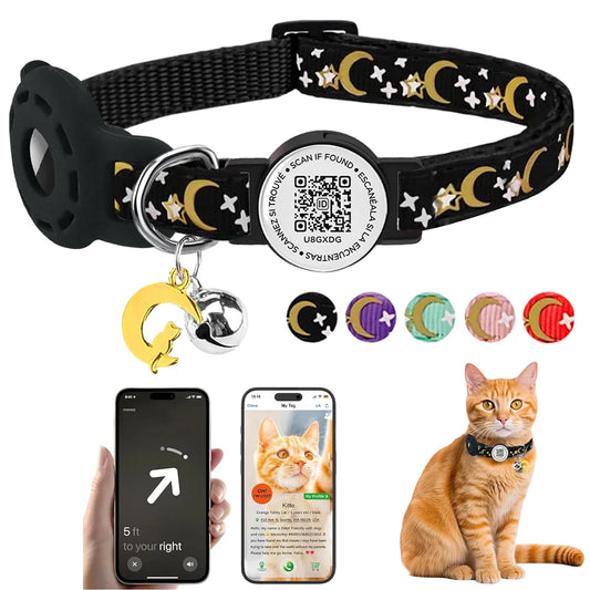 Cute Cat Collar with Airtag Holder for Apple - MyPetDollar.com