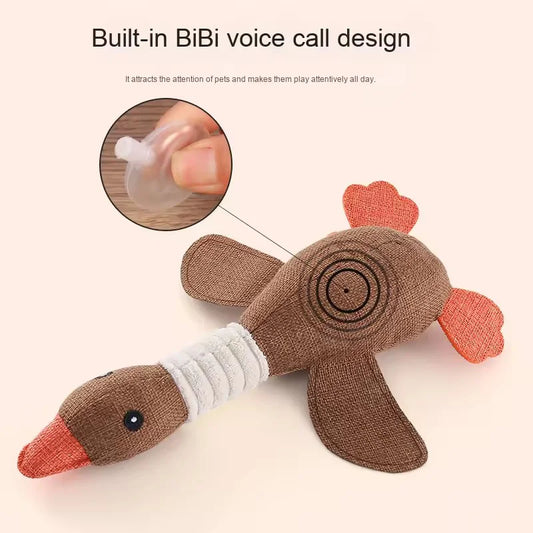 Eco - Friendly Plush Duck Dog Toy with - MyPetDollar.com