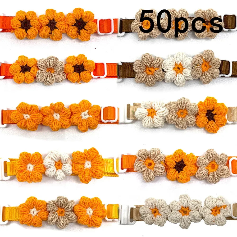 50 Fall Dog Ties Flowers Style Thanksgiving Pet Supplies Bow