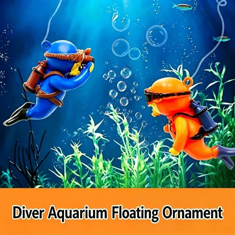 Floating Diver Fish Tank Ornament Cute PVC - MyPetDollar.com