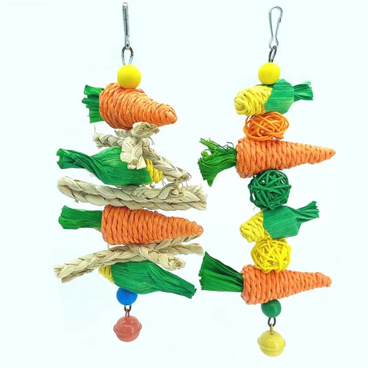 Small Pet Chew Toy Hand Woven Carrot Corn - MyPetDollar.com