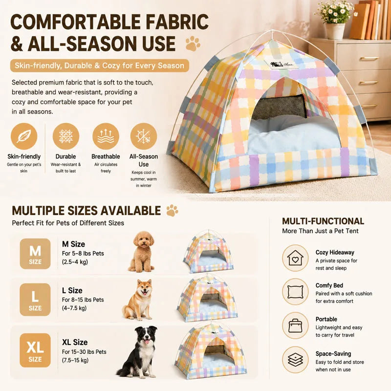 Pet Tent Bed Removable Cat Sofa Basket - MyPetDollar.com