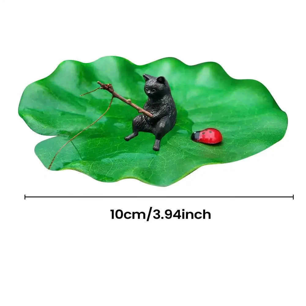 Mini Floating Cat Fishing Lotus Leaf - MyPetDollar.com