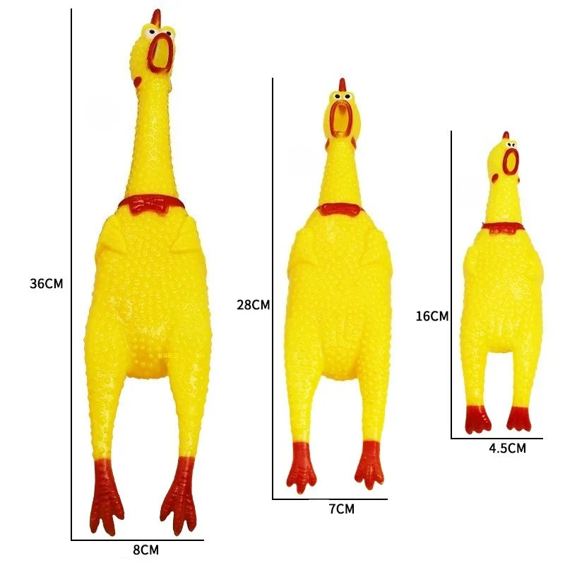 Screaming Chicken Dog Toys,Yellow Rubber - MyPetDollar.com