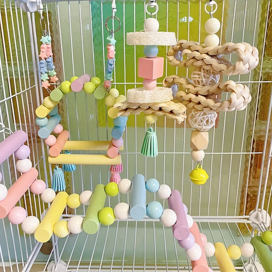 Parrot climbing ladder, standing on pole, - MyPetDollar.com