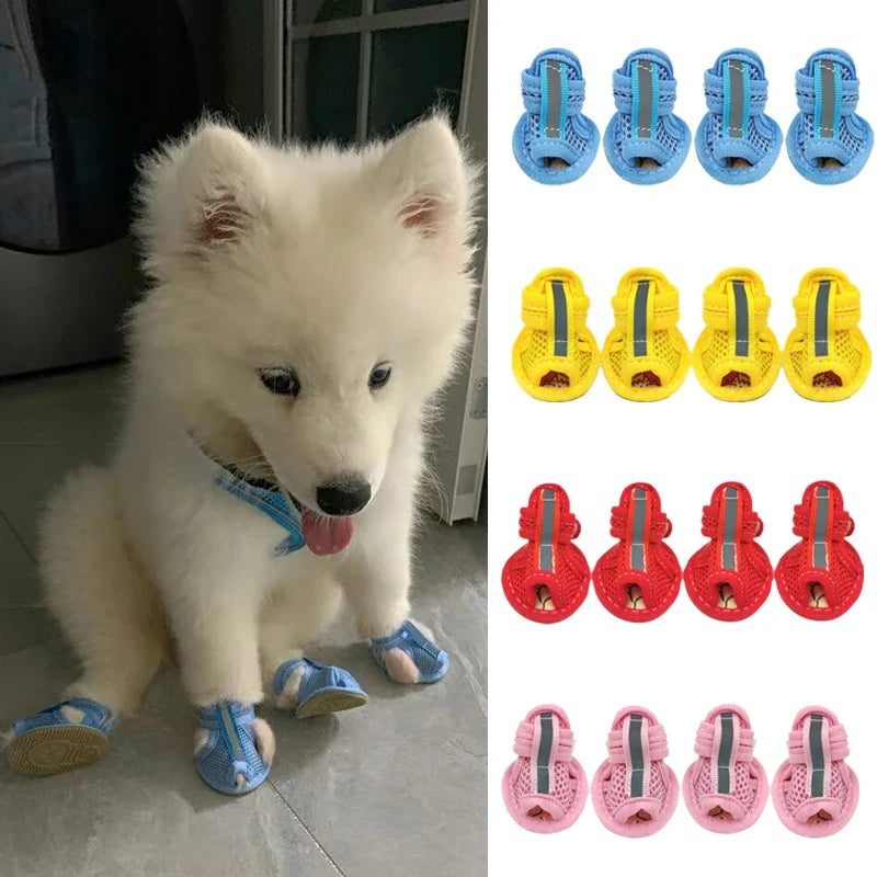 4pcs Summer Mesh Pet Sandals Shoes for Small - MyPetDollar.com