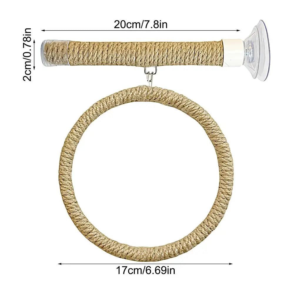 Suction Cup Bird Plaything Swing Set Linen Rope