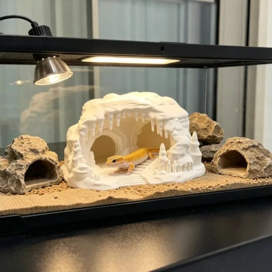 Ice Cave Reptile Hideout Terrarium Decor Gecko Lizard Snake (2 sizes)