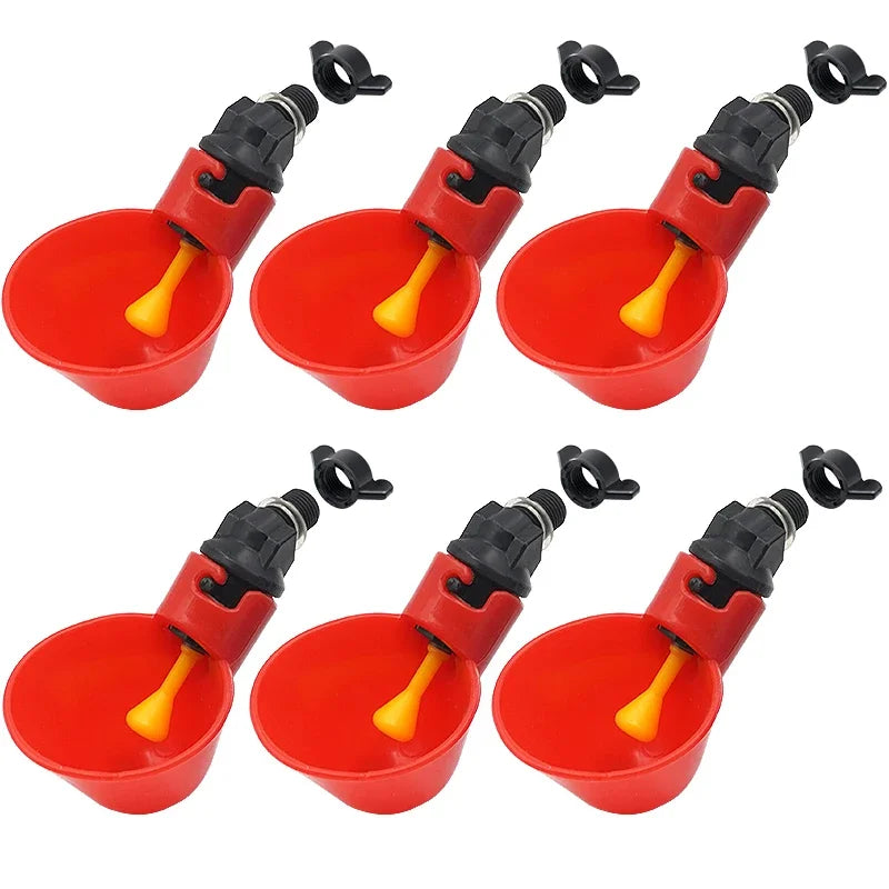 6- Chicken Quail Hanging Water Cups – 5 Colors
