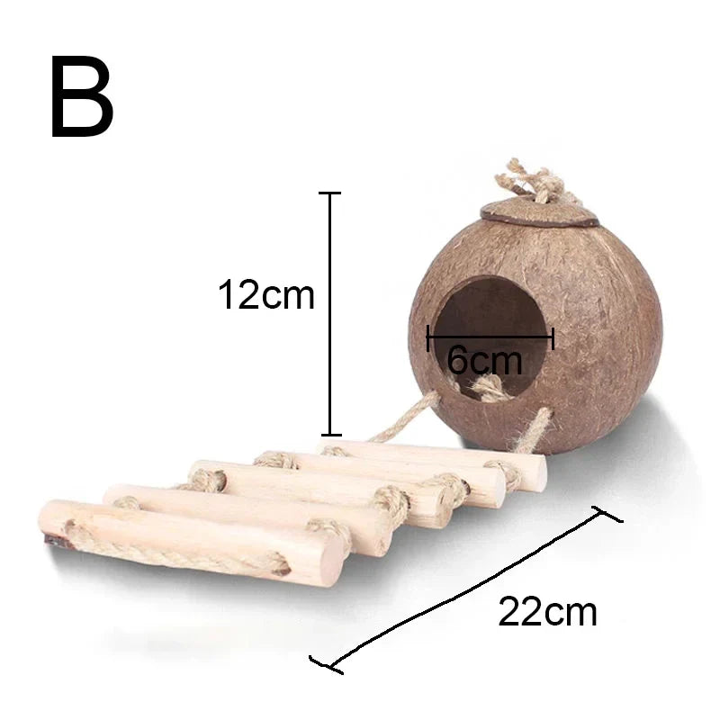 Natural Coconut Shell Hamster Nest Small - MyPetDollar.com