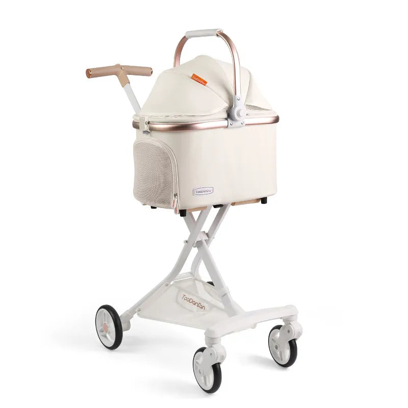 Foldable Detachable Pet Stroller Lightweight Travel Cart – Small Pet Supplies