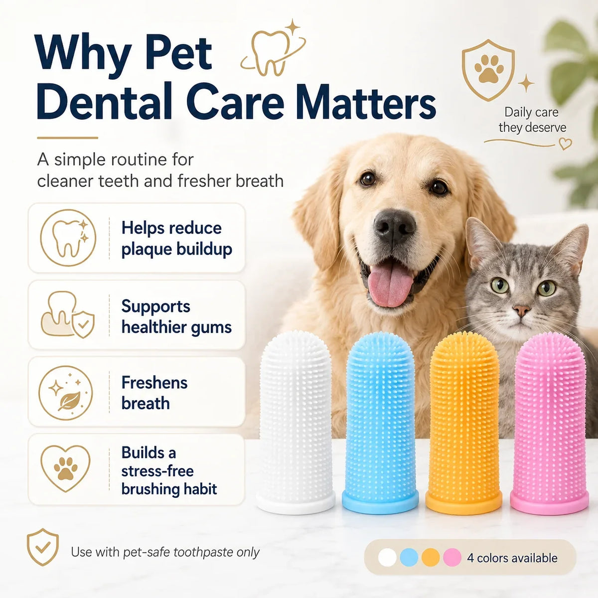 2Pcs/4Pcs Soft Silicone Dog Toothbrush 360° - MyPetDollar.com