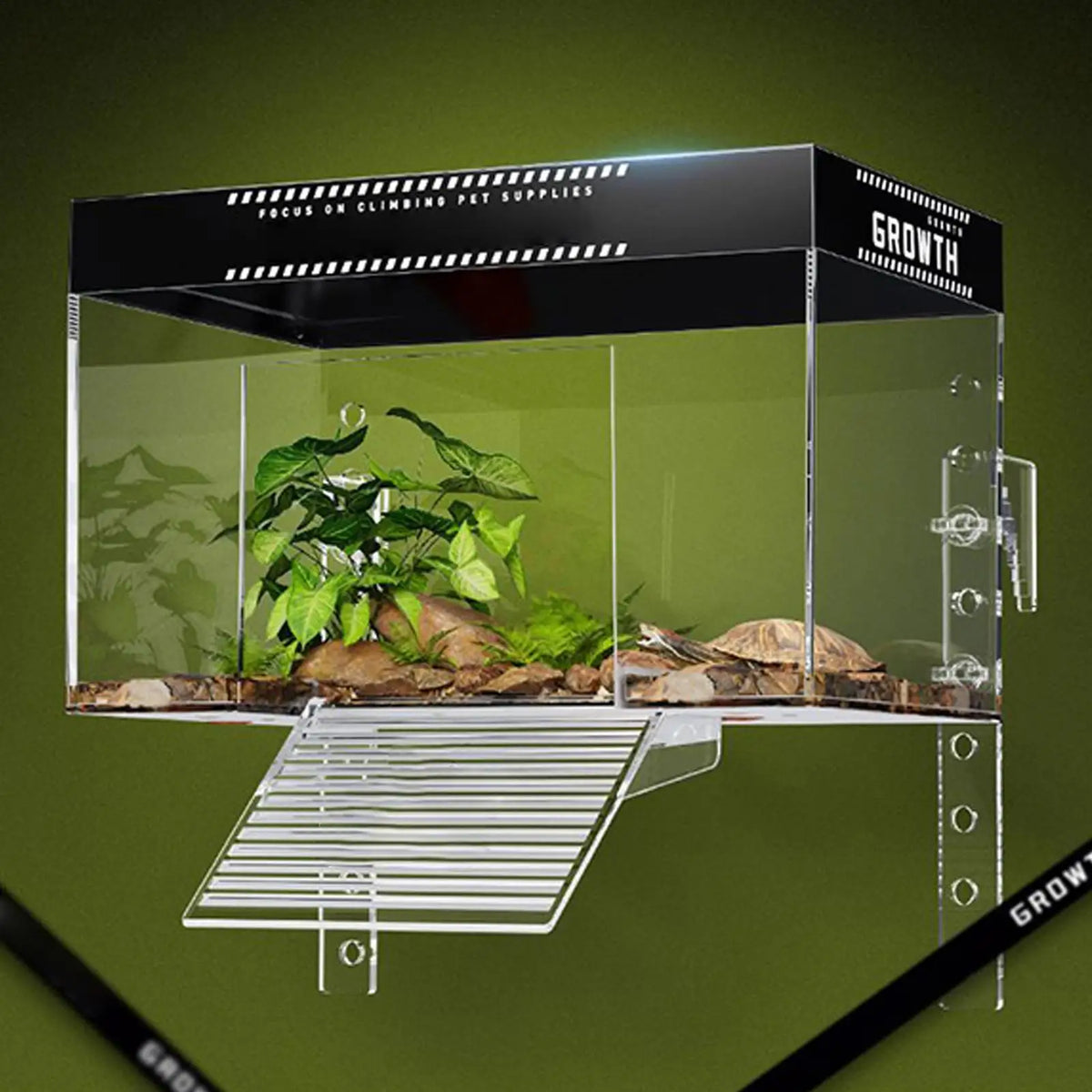 Pet Turtle Tank Basking Dock with Lid - MyPetDollar.com