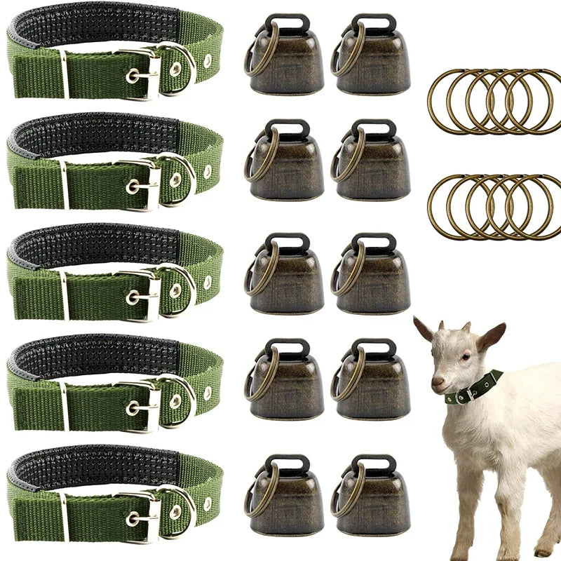 3 Pack Goat Collar with Bell Grazing Copper - MyPetDollar.com