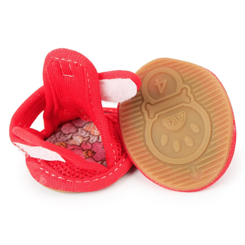 4pcs Summer Mesh Pet Sandals Shoes for Small - MyPetDollar.com