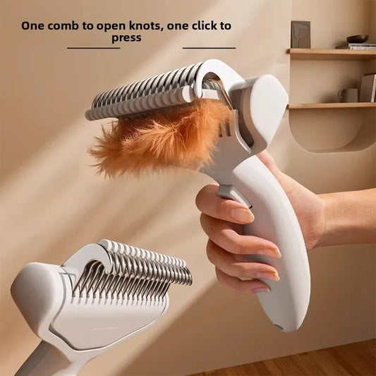 Pet Deshedding Brush Stainless Steel Cat Dog - MyPetDollar.com