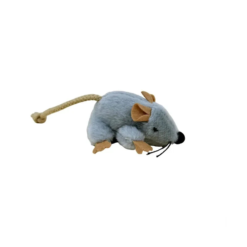 Interactive Cat Toys Plush Mice Playthings Gray Mouse Shape