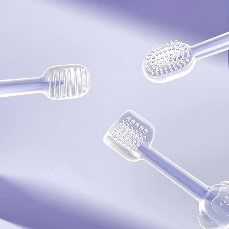 3pcs/set Pet Toothbrush Purple Cat Silica - MyPetDollar.com