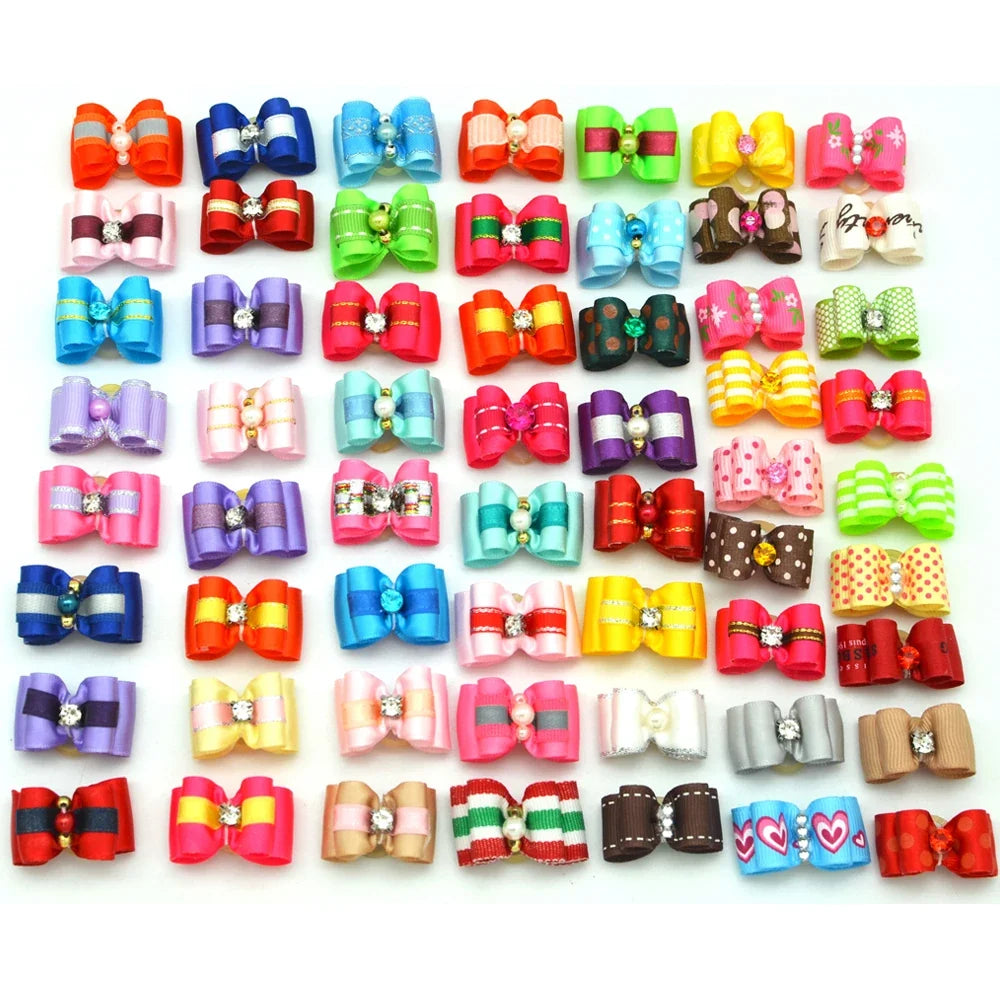 50/100pcs Handmade Dog Hair Bows Pet Dog Bow - MyPetDollar.com