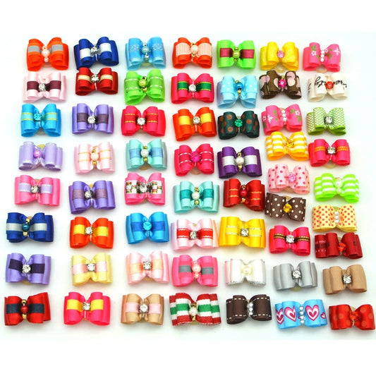 50/100pcs Handmade Dog Hair Bows Pet Dog Bow - MyPetDollar.com