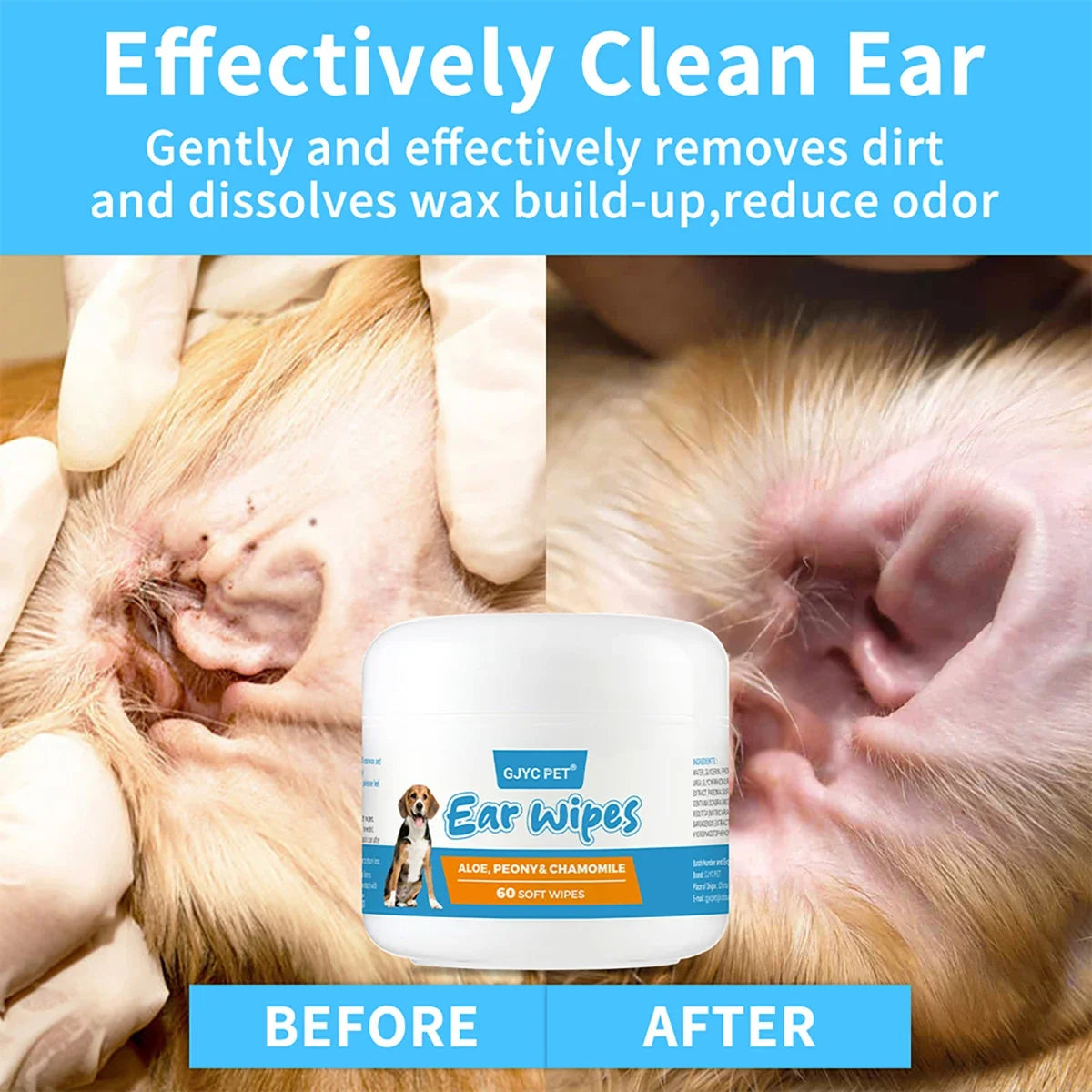 1-Pack Gentle Pet Ear Wipes - Gentle - MyPetDollar.com