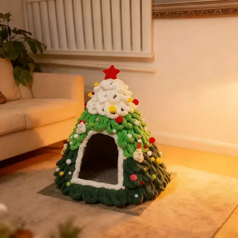 Finished Product Christmas Tree Cat Nest Cat - MyPetDollar.com
