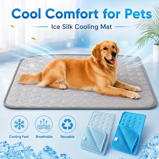 Dog Cooling Mat for Dogs & Cats, Ice Silk - MyPetDollar.com
