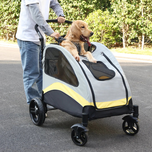 Large Dog Stroller 4 Wheel Pet Trolley - MyPetDollar.com