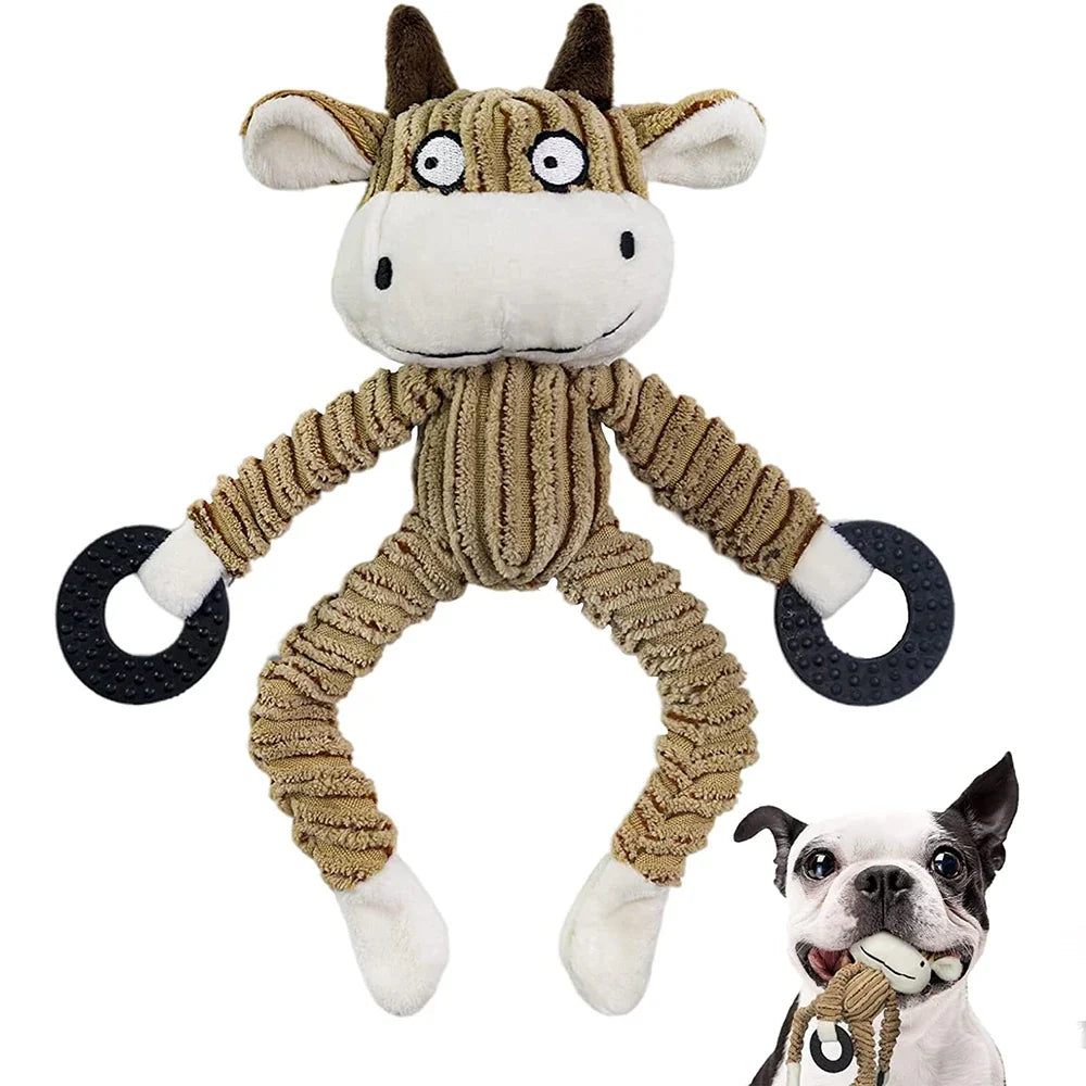 Interactive Squeaky Puppy Toys Plush Chew for Teething Training Dog