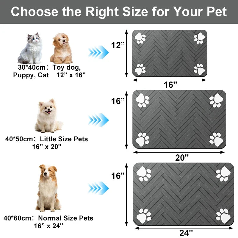 Rubber Pet Feeding Mat for Food and Water Bowl – view 2