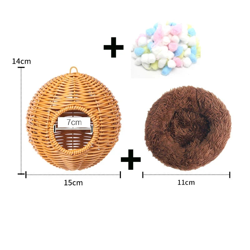 Bird Nest Fake Grass Handwoven Bird Cage - MyPetDollar.com
