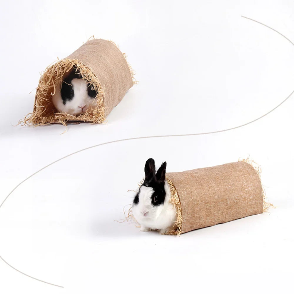 Small Pet Tunnel Hideout Cotton Linen Rabbit - MyPetDollar.com