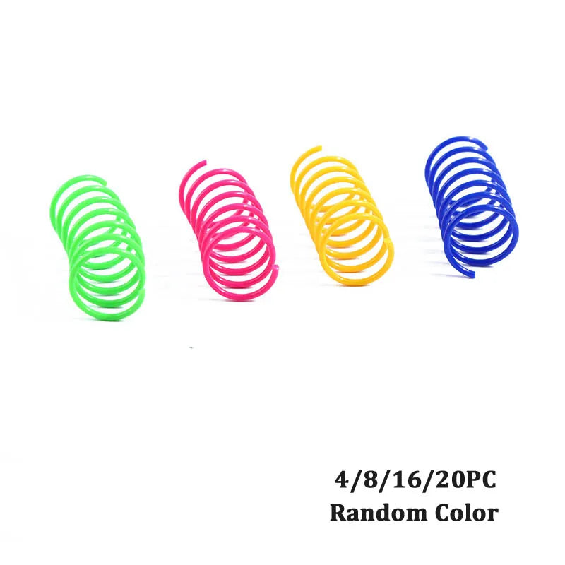 Funny Spring Cat Plaything Colorful Coil Spiral Chasing Interaction, Durable