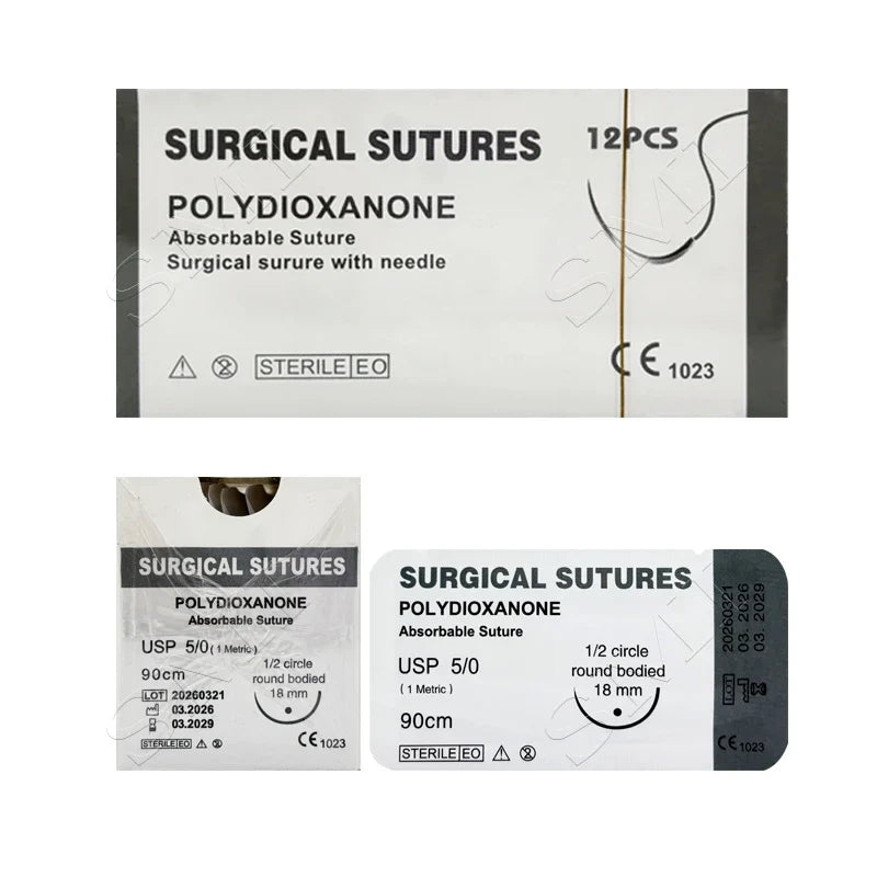 Pet Surgical Sutures PGA PDO Sterile Absorbable Non Removal – 14 Colors