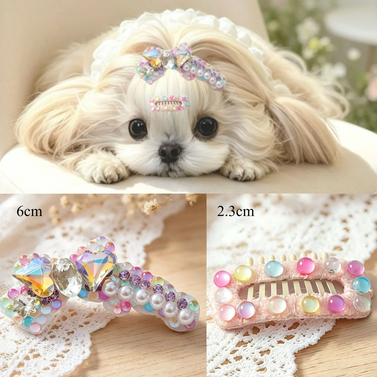 Gradient Candy Style Dog Hair Clips Practical Grooming – 7 Colors