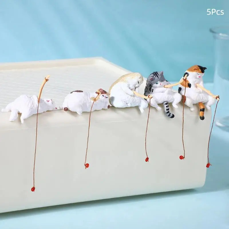 1 Fish Tank Fishing Cat Hanging Mini Creative Landscape – 6 Colors