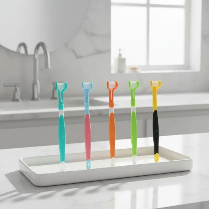 Non Slip Handle 3 Sided Pet Toothbrush with - MyPetDollar.com