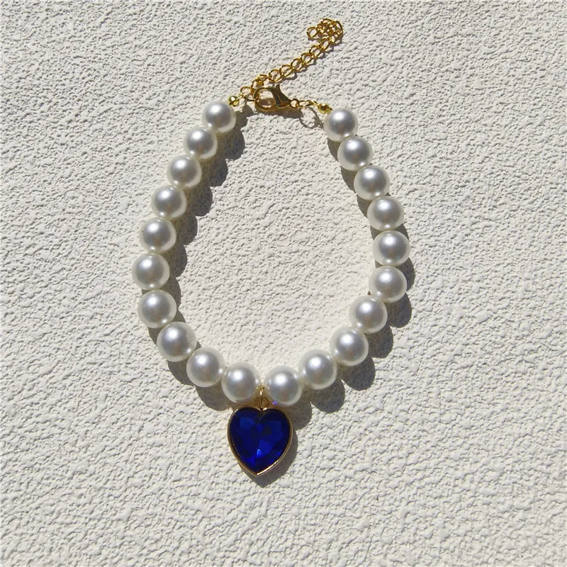 Fashion Luxury Beaded Pearl Pet Choker Multi - MyPetDollar.com