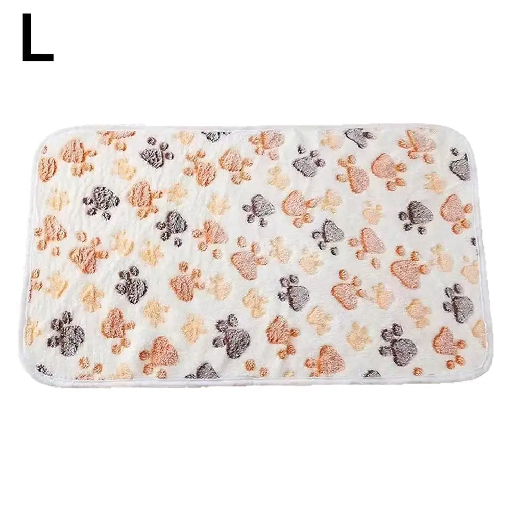 Washable Pet Warm Blanket Flannel Double Thick Fleece Paw Print Non, Soft