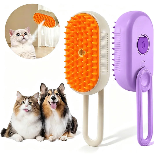 3 in 1 Cat Steam Brush for Shedding Combing - MyPetDollar.com