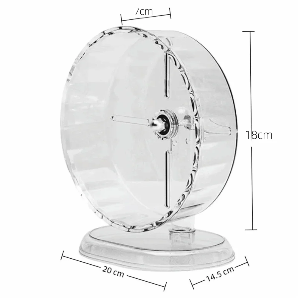 Silent Hamster Running Wheel Easy to Disassemble Transparent for Small Pets