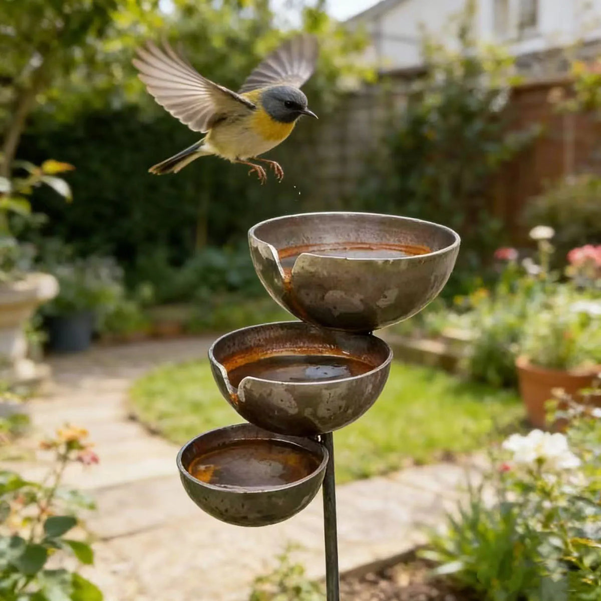 3-Layer Bee Water Station with Metal Stake - MyPetDollar.com
