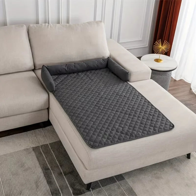 Check Dog Bed with Bolster,waterproof Pet Sofa – Dog Supplies