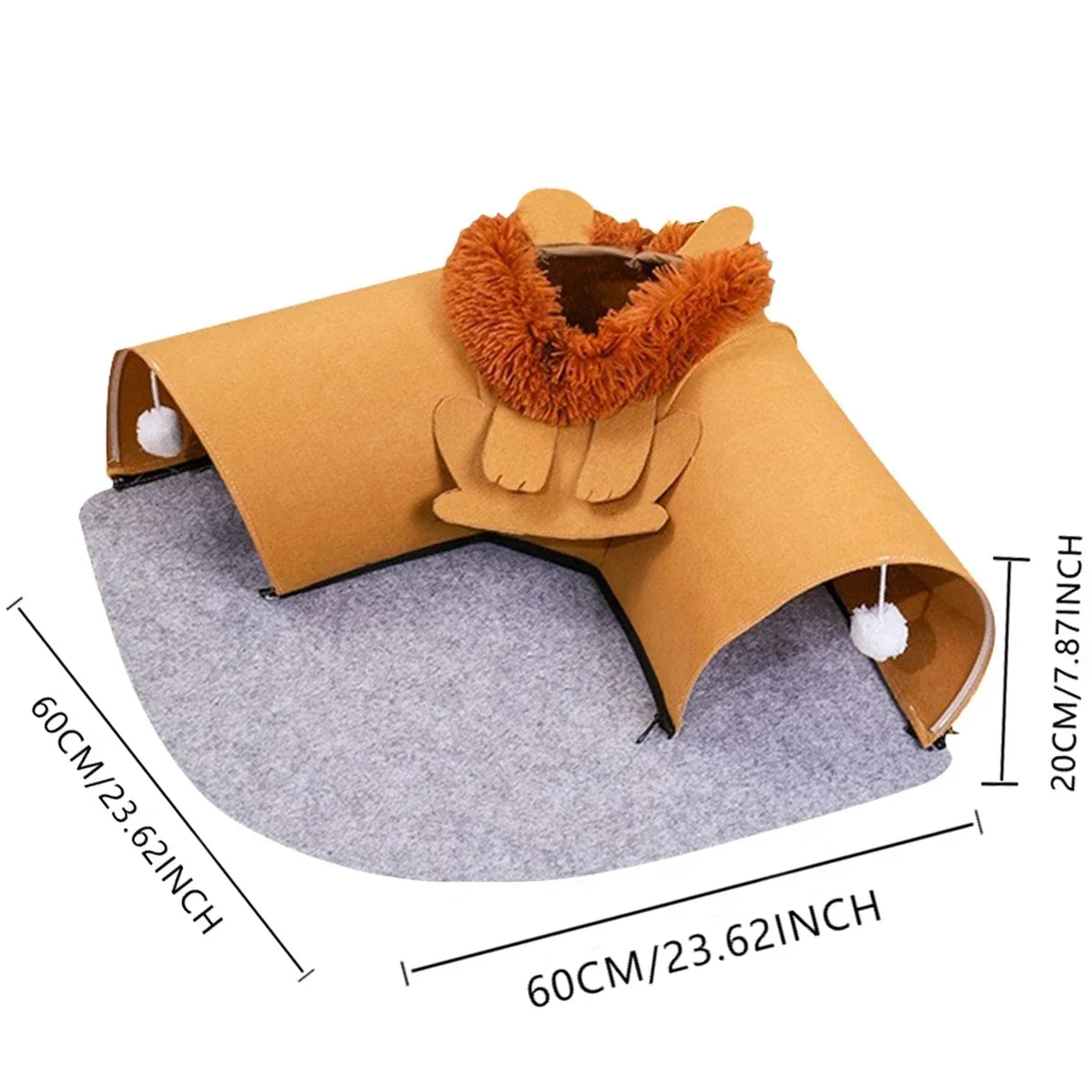 Felt Cat Toys Collapsible Tunnels with Plush Ball – 2 Colors