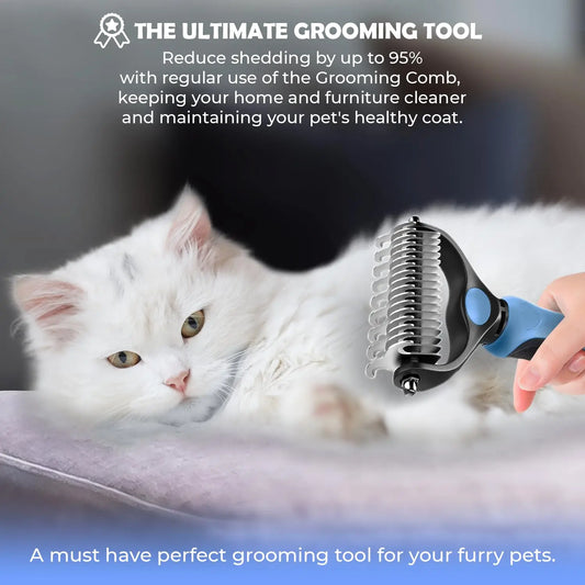 2-in-1 Pet Deshedding Brush Cat Comb Self - MyPetDollar.com