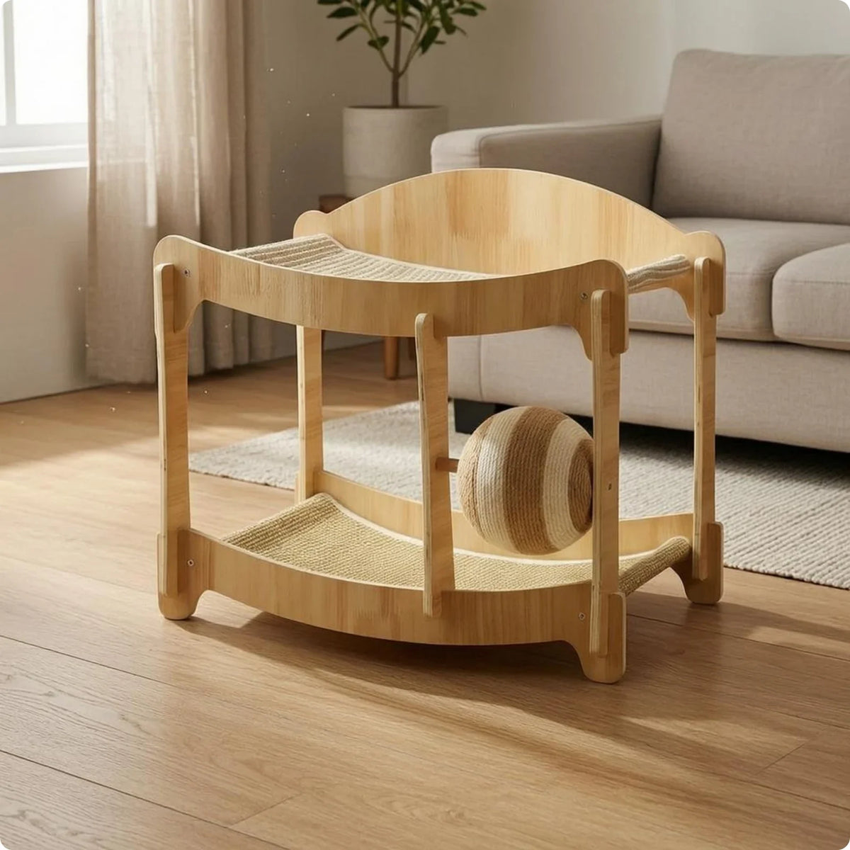 Wood Two-level Pet Bed – 5 Colors
